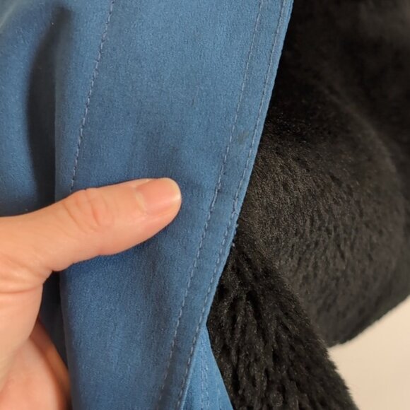 London Fog Hooded Trench Coat Thick Removable Fleece Teal Blue Womens Size 8 - Picture 13 of 15